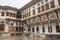 The inner courtyard of the Topkapi Palace Harem in Istanbul in rainy weather. Turkey