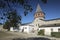 Inner courtyard and tower of Kamianets-Podilskyi castle in Western Ukraine