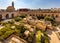 Inner courtyard, walls and archeological excavation site of Tower Of David citadel complex in Jerusalem Old City in Israel