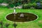 Inner garden with a small pond and a fountain in Windsor Castle