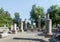 The inner hall in ruins of the Big Sinagogue of the Talmudic Period in Bar`am National Park in Israel.