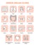 Inner organ icons vector illustration collection set. Labeled medical and anatomical human brain, lungs, heart, liver and stomach.