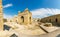 Inner yard of ancient stone temple of Atashgah, Zoroastrian place of fire worship, Baku