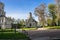 Inner yard of the Andronikov monastery. Spassky Cathedral and fragment of the Church of Archangel Michael, Moscow.