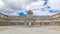 Inner yard of louvre with fountain timelapse hyperlapse. Paris, France