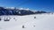 Innerkrems - A panoramic view on the snow covered ski runs of Innerkrems, Austria. The slopes are ready for skiing. Cloudless