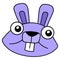 Innocent faced rabbit head, doodle icon drawing