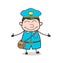 Innocent Postboy Smiling Face Vector