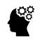 Innovating, mindset icon. Black vector graphics