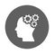 Innovating, mindset icon. Gray vector graphics