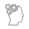 Innovating, mindset outline icon. Line art vector