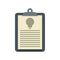 Innovation clipboard icon flat isolated vector