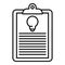 Innovation clipboard icon, outline style