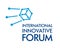 Innovation forum logo. Digital box in the form of the first spacecraft of the USSR
