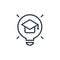 innovation icon vector from online learning part line concept. Thin line illustration of innovation editable stroke. innovation