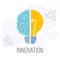 Innovation infographics pictogram. Strategy, management and marketing.