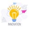 Innovation infographics pictogram. Strategy, management and marketing.