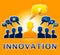 Innovation Lightbulb Showing Reorganization Transformation 3d Il