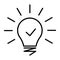 Innovation line icon. Light bulb, solution or idea symbol