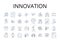 Innovation line icons collection. Creativity, Ingenuity, Originality, Novelty, Progression, Advancement, Modernization