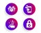 Innovation, Safe time and Communication icons set. Password encryption sign. Vector