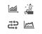 Innovation, Survey progress and Graph icons. Trade chart sign. Crowdfunding, Algorithm, Presentation diagram. Vector