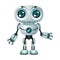 Innovation technology science fiction future cute little 3d robot design vector illustration