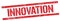 INNOVATION text on red grungy rectangle stamp