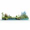 Innovative 3d Landscape Design: Nature\\\'s Beauty On White Background