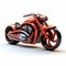 Innovative 3d Orange Motorcycle With Chrome Wheels - Hyper-detailed Rendering