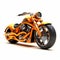 Innovative 3d Orange Motorcycle With Steelpunk Style