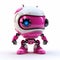 Innovative 3d Pink Robot Illustration With Big Eyes