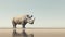 Innovative 3d Rendering: Rhinoceros In Muted Earth Tones
