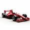Innovative 8k Photorealistic Red Formula Car On White Background