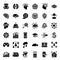 Innovative artificial intelligence and technology icon set in fill style