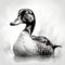 Innovative Black And White Duck Art: Realism Meets Abstract Minimalism