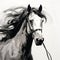 Innovative Black And White Horse Art With Minimalist Strokes