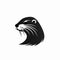 Innovative Black And White Otter Head Logo Design