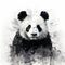 Innovative Black And White Panda Art: Lifelike Realism With Abstract Flair