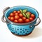 Innovative Commissioned Cartoon Tomatoes In Glazed Earthenware Pot
