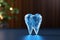 Innovative dental medicine, Low poly triangle design in striking blue