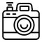 Innovative digital camera icon outline vector. Modern photo camera