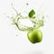 Innovative Graphic Design: Green Apple And Wine Splash Art