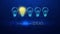 Innovative ideas bulbs electric and a light as a concept of the new business ideas blue