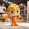 Innovative Kawaii Orange Toy Girl Figurine With Clean Look