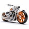 Innovative Motorcycle With Orange Wheels And White & Silver Style