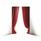 Innovative Page Design: Hyper-realistic Red Curtain On White Background