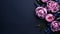 Innovative Page Design With Pink Peonies On Dark Blue Background