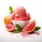 Innovative Pink Grapefruit Sorbet In Light Aquamarine And Red