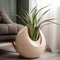 Innovative plant pot in the shape of a water drop in neutral colors. Waterdrop-inspired vases.
